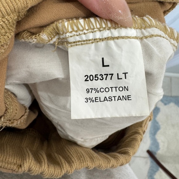 Flamingo Tan Cargo Wide Leg Pant Elastic Waistband Drawstring Women's Size Large - Picture 7 of 7